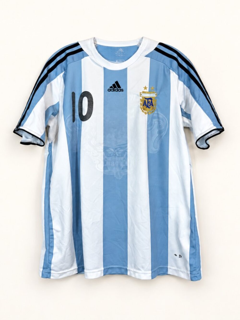 Adidas Argentina Maradona Jersey Soccer Blue White World Cup Two Star Small